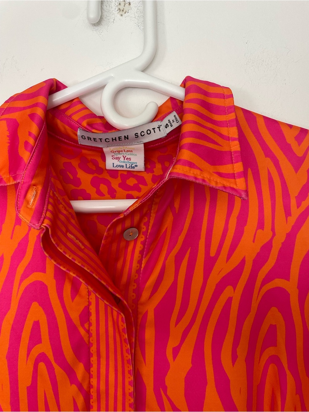 Gretchen Scott Designs Pink & Orange Printed Polo Shift Dress - Picture 6 of 7